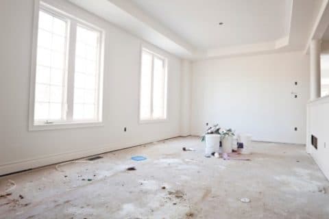 Interior after post-construction cleanup