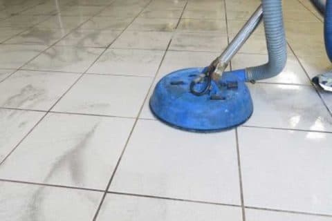 Clean tile and grout floor